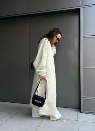 Теплый кардиган под пояс с ворсом8 фото