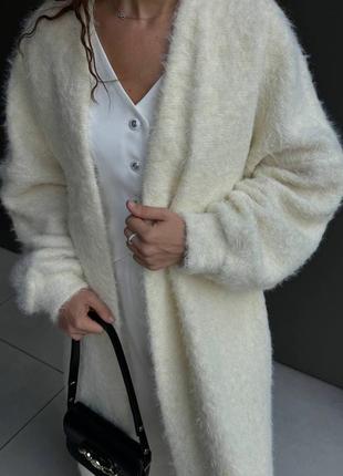 Теплый кардиган под пояс с ворсом2 фото