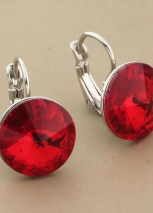 Сережки сяючий камінчик_swarovski зручна французька застібка