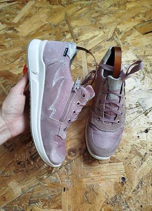 Кожаные замшевые демисезонные кроссовки на мембране superfit gore-tex