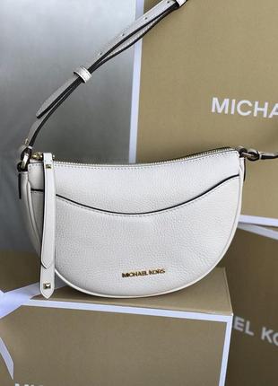 Сумка женская кросс-боди michael kors оригинал dover small leather crossbody bag белая майкл корс