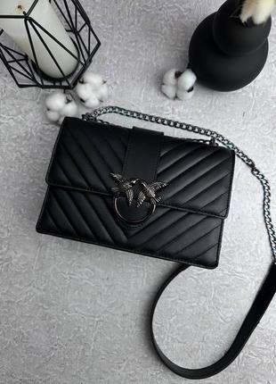 Сумка pinko black gold диагональ2 фото
