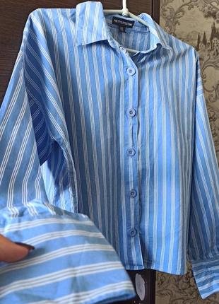Рубашка в полоску оверсайз prettylittlething сорочка