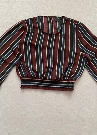 Стильный трендовый шикарный кроп топ блуза на манжетах резинке gina tricot