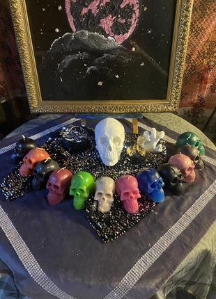 Свічка «череп» великий, свічка парафін різні кольори декор геловін halloween