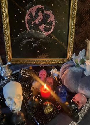 Свічка «череп» великий, свічка парафін різні кольори декор геловін halloween