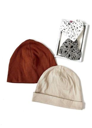 Шапки біні легенькі в мілкий рубчик h&m 2-4 роки