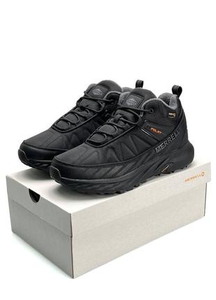 Зимние кроссовки мужские merrell black grey orange