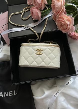 Шкіряна сумка косметичка коробка через плече в прострочці ch 6