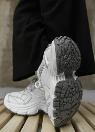 Женские кроссовки balance grey из натуральной кожи5 фото