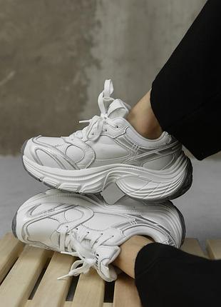 Женские кроссовки balance grey из натуральной кожи