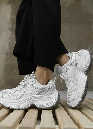 Женские кроссовки balance grey из натуральной кожи3 фото