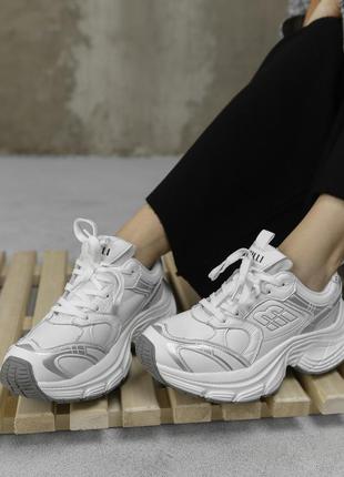 Женские кроссовки balance grey из натуральной кожи7 фото