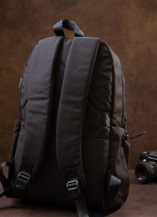 Рюкзак для ноутбука дорожный спортивный тканевый черный 7206227 фото