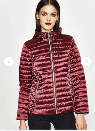 Нова.куртка тоненька демі ovs italy maroon solid burgundy shiny  lightweight puffer jacket  size it