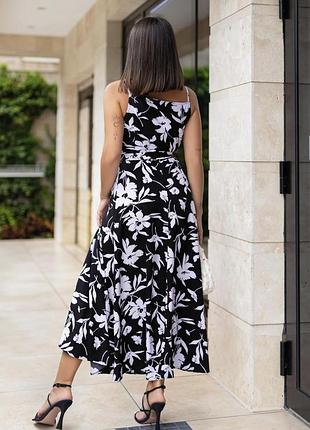 Літня довга сукня на запах "rita" | норма і батал