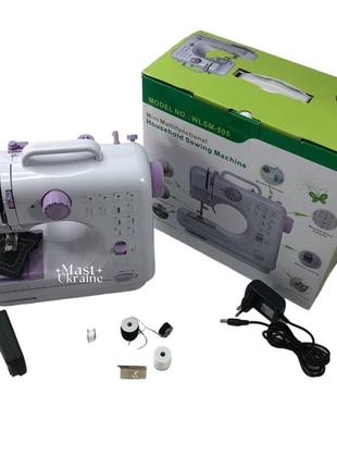 Електрична швейна машинка sewing machine 505 (портативна, 12 програм) wlsm 505 біла10 фото