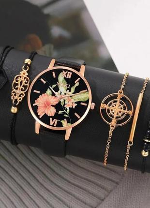 Женские часы soki с ремешком из экокожи + набор бижутерии1 фото
