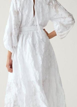 Белое платье в белый цветочный принт от m&amp;s2 фото