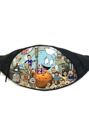 Поясная сумка бананка удивительные злоключения флэпджека (gb- mm flapjack 04) gear bag черная