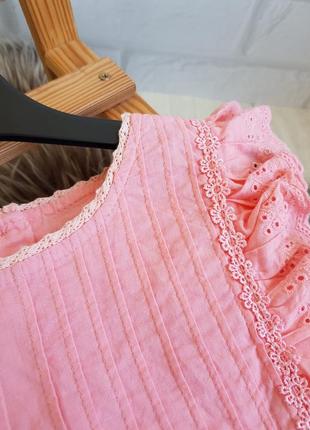 Розовая блуза с рюшами (коттон)👭
5/6 рочков
состояние: идеальный 
цена: 245грн💰4 фото