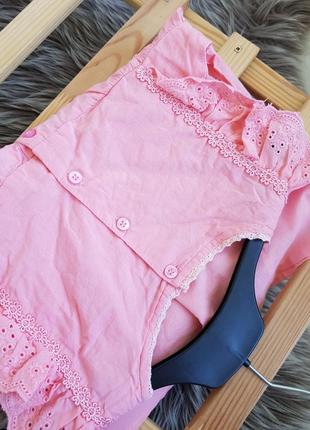Розовая блуза с рюшами (коттон)👭
5/6 рочков
состояние: идеальный 
цена: 245грн💰5 фото