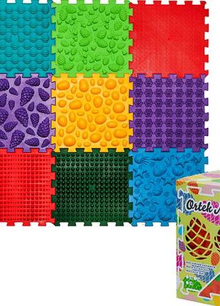 Ортопедичний розвиваючий масажний килимок масажер дорожка для профілактики плоскостопості 12 елементів