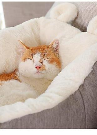 М'яка лежанка ліжко для котів та маленьких собак resteq 52х52х32 см. лежак для котів. лежак для собак. місце сну для кота2 фото