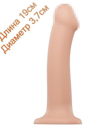 Фаллоимитатор с присоской strap-on-me dual density dildo flesh 19см 3,7см