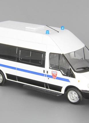 Поліцейські машини світу №41, ford transit crs поліція франції (2010) колекційна модель у масштабі 1:433 фото