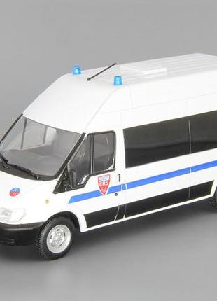 Поліцейські машини світу №41, ford transit crs поліція франції (2010) колекційна модель у масштабі 1:434 фото