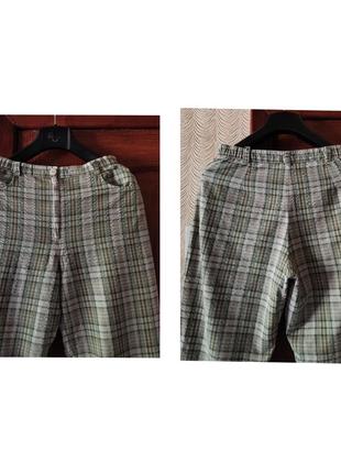 Брюки летние женские брюки в клетку хлопок летние брюки винтаж chrismas's брюки жатка6 фото
