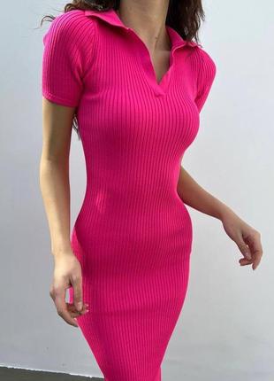 Топ ціна💫міді сукня рубчик - мустанг - 6 кольорів2 фото