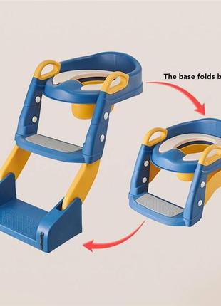 Дитяче складне сидіння на унітаз зі сходинками та ручками 2в1 + горщик5 фото