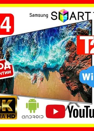 Телевізор samsung 34 дюйми smart tv, 4к led, full hd, wi-fi, з підставкою t2, самсунг, смарт тв на андроїд