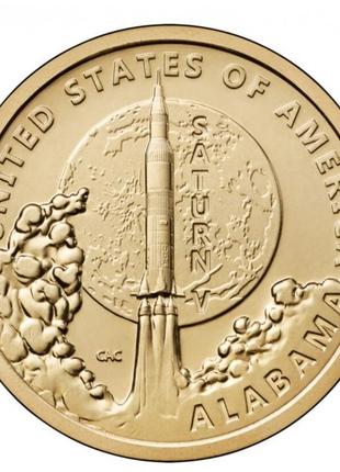 Сша 1 доллар «американские инновации. алабама» сатурн_5  2024 года