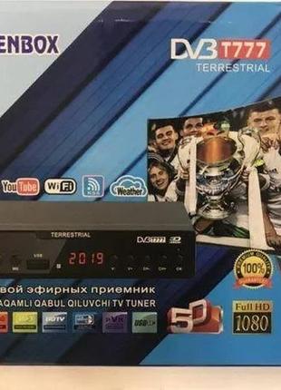 Цифровий ефірний тюнер т2 hdopenbox тюнер dv3 t777 iptv + youtube + wifi + 4k