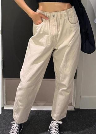 High waist twill pants h&m джинси