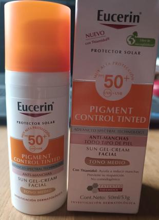 Гель-крем eucerin (юцерин) pigment control солнцезащитный с тонирующим эффектом