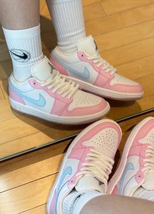 Кроссовки jordan 1 low pink foam