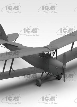 Icm 32035 британський навчально-тренувальний літак, de havilland dh.82a tiger moth модель у масштабі 1:322 фото