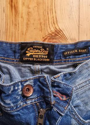 Брендовые фирменные джинсовые шорты superdry,оригинал,размер 32.5 фото