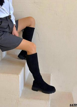 33773👑сапоги в искусственной замше утеплены флисом по всей длине