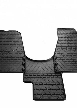 Гумові килимки в салон для volkswagen t5 (2003-2015) (1plus1) комплект з 3 штук (stingray)