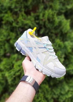 Asics gel kahana 8 бежеві з блакитним4 фото