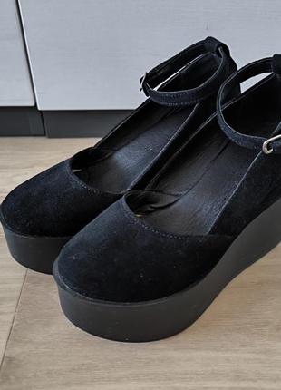 Туфли замшевые женские на платформе 36 размер