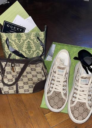 Кеды в стиле gucci + сумочка + очки в подарок!