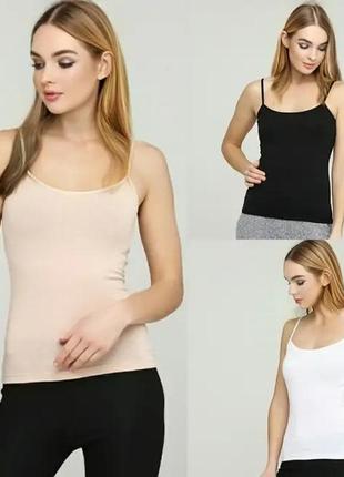 Набір котонових маєчок на бретельках6 фото