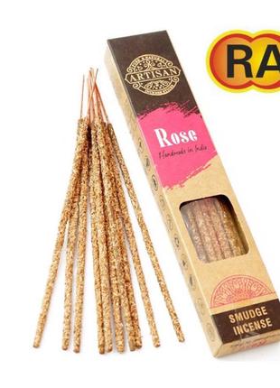 Raj artisan smudge incense rose троянда, ароматичні палички, оліїсті пахощі