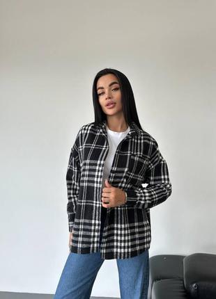 Женская кашемировая рубашка в клетку